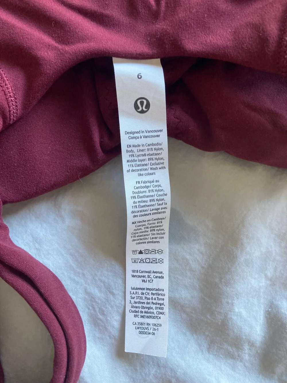 Lululemon Burgundy Bay Align Tank Top Size 6 - Picture 4 of 4